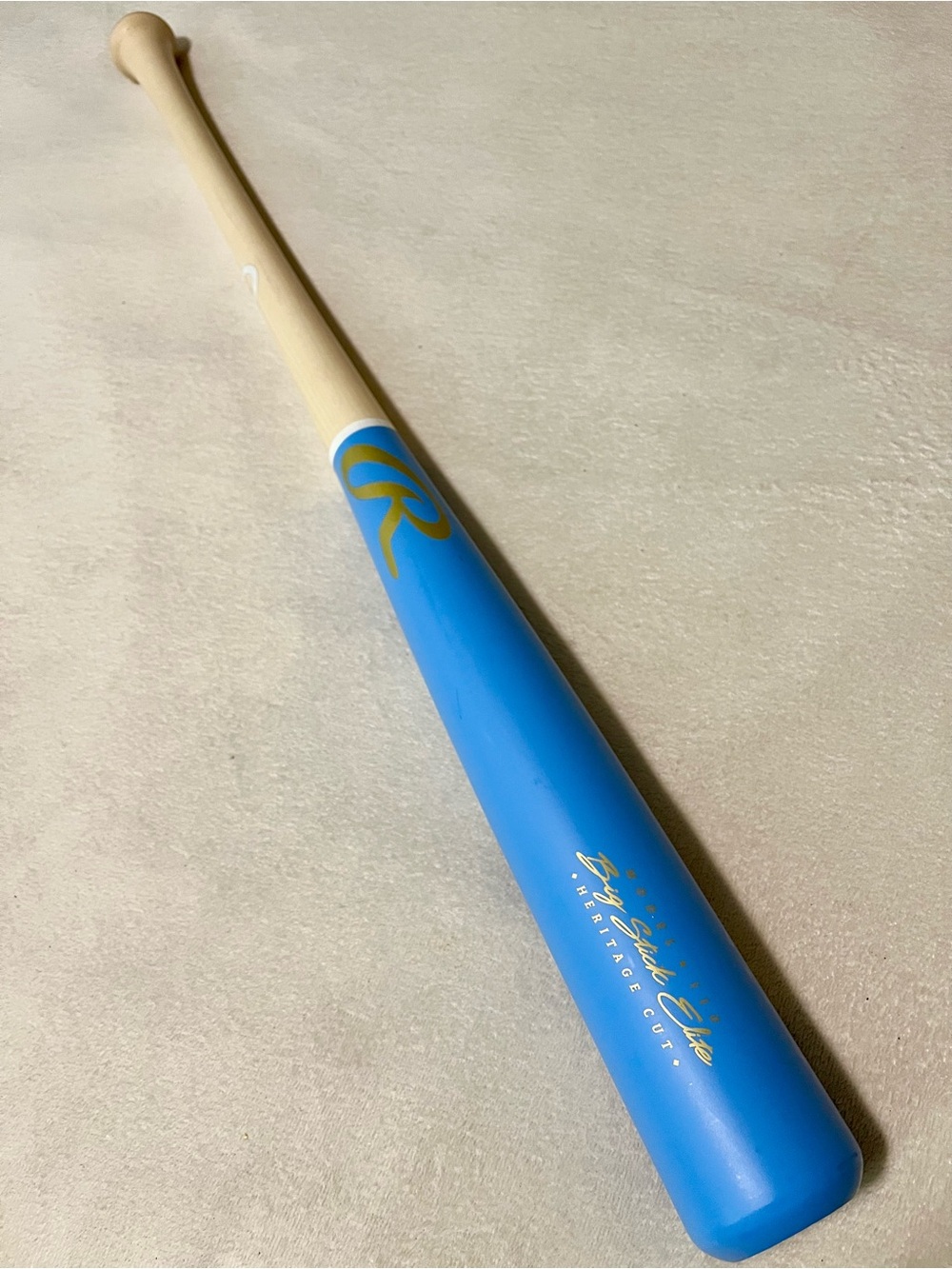 Rawlings 33”/32oz 110 Big Stick Elite Maple Wood Baseball Bat Baby Blue/Natural